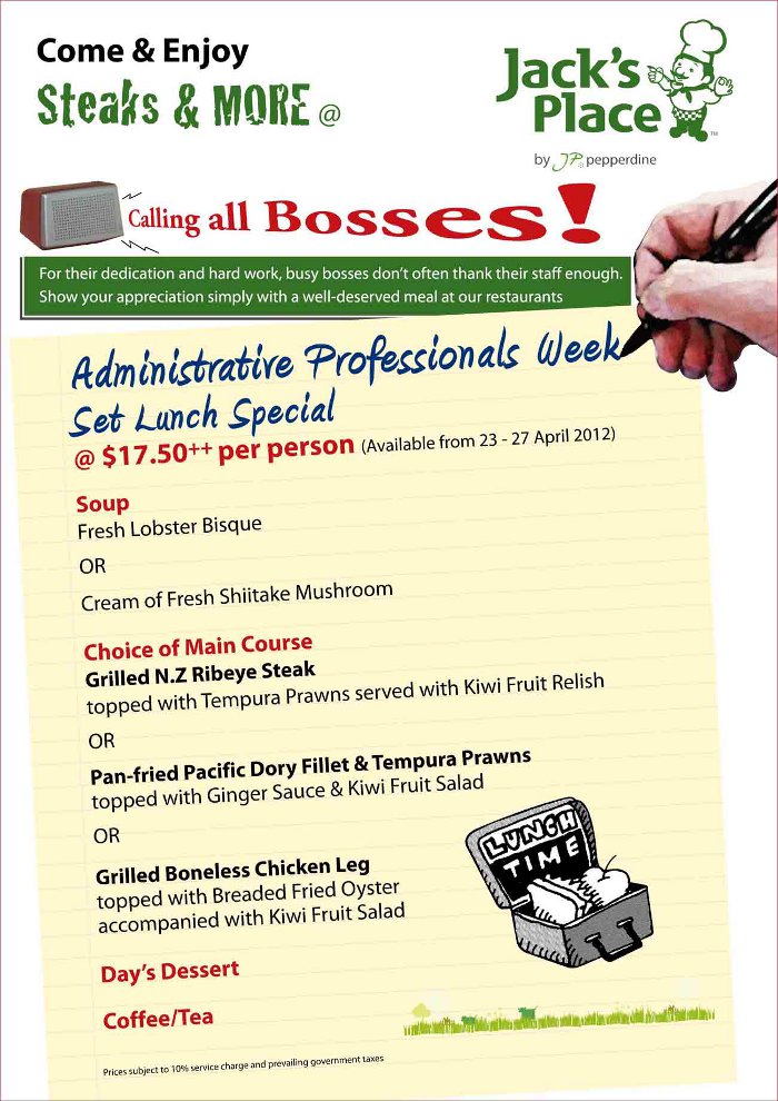Admin Pro Week - Set Lunch Special @ Jack's Place