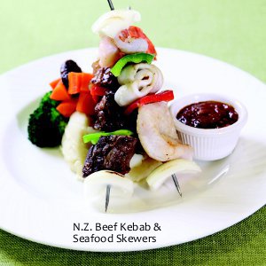 N.Z. Beef Kebab & Seafood Skewers