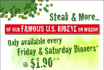 Our Famous U.S. Ribeye on wagon Our Famous U.S. Ribeye on wagon