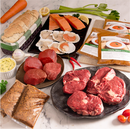 <strong style="color:#cc0000;">Surf & Turf Meal for 8</strong>