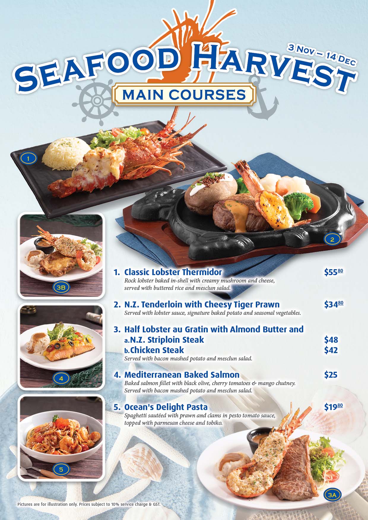 Seafood Harvest Menu