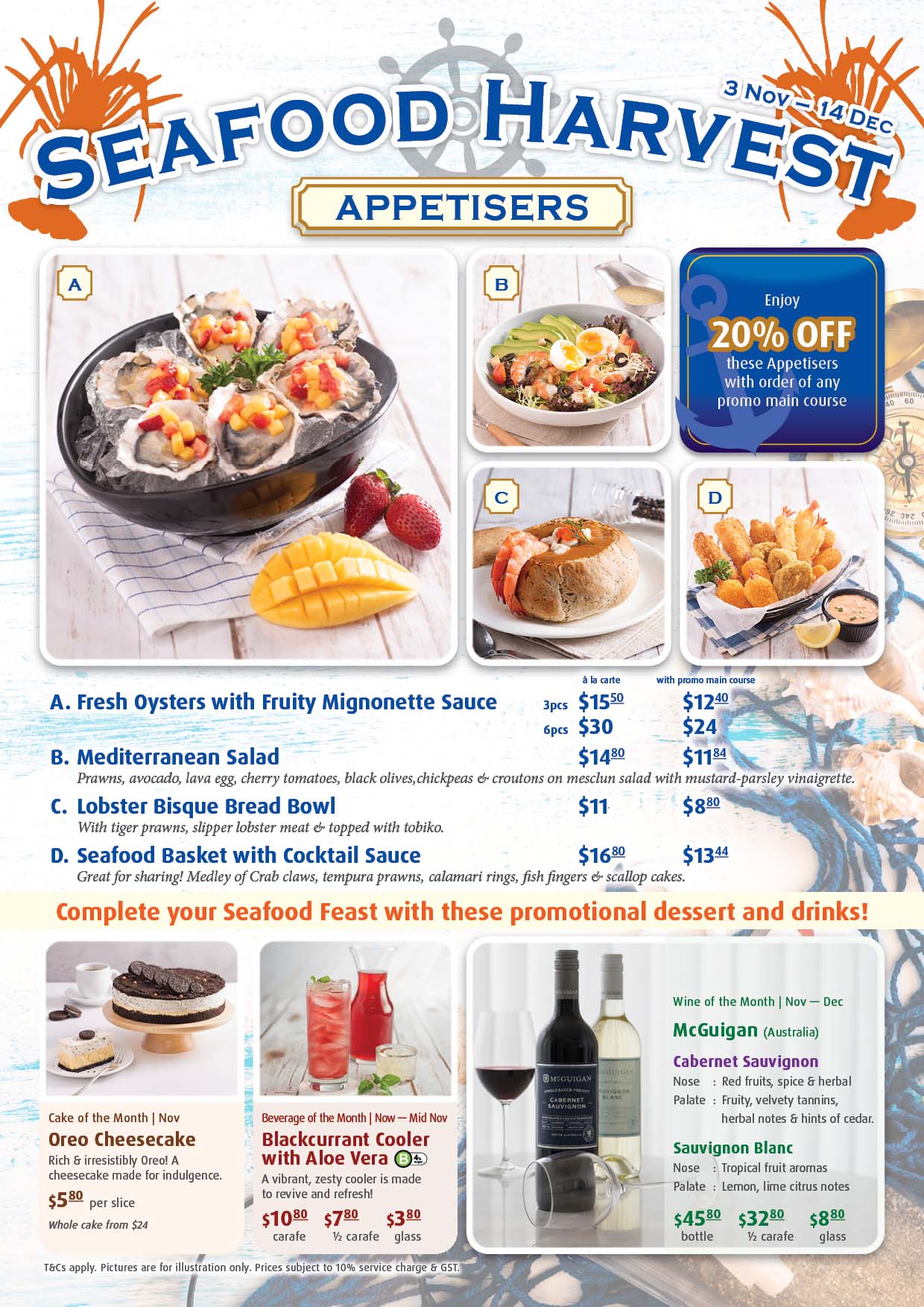 Seafood Harvest Menu